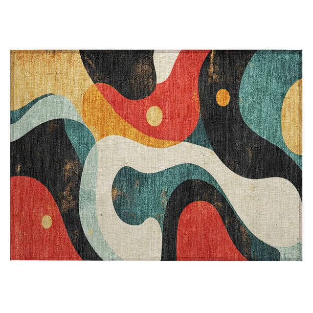 Addison Chantille ACN2185 Swirls Machine Made Transitional Red Rug