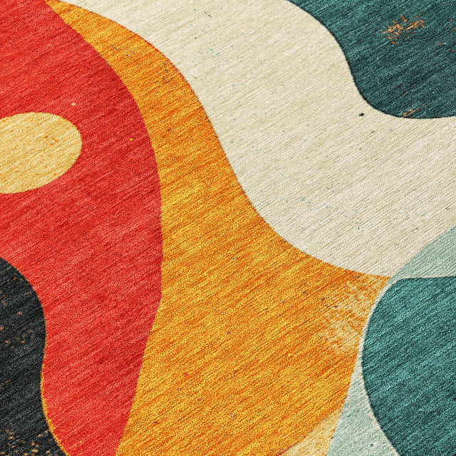 Addison Chantille ACN2185 Swirls Machine Made Transitional Red Rug