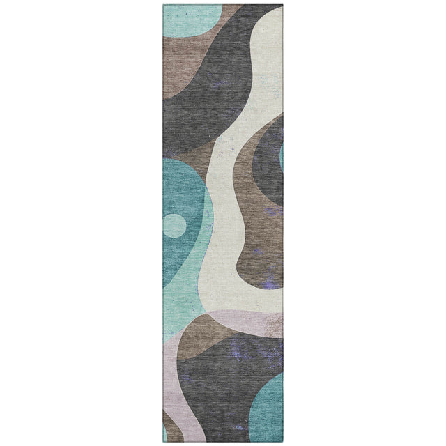 Addison Chantille ACN2185 Swirls Machine Made Transitional Teal Rug