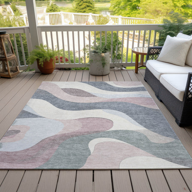 Addison Chantille ACN2186 Swirls Machine Made Transitional Blush Rug