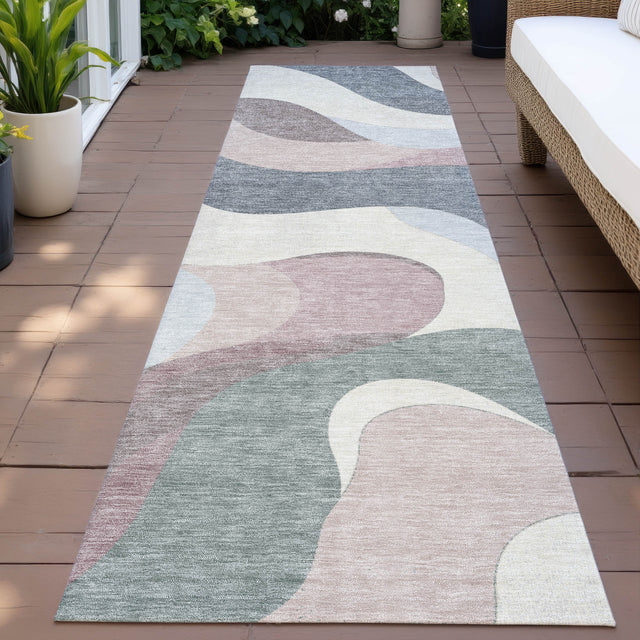 Addison Chantille ACN2186 Swirls Machine Made Transitional Blush Rug