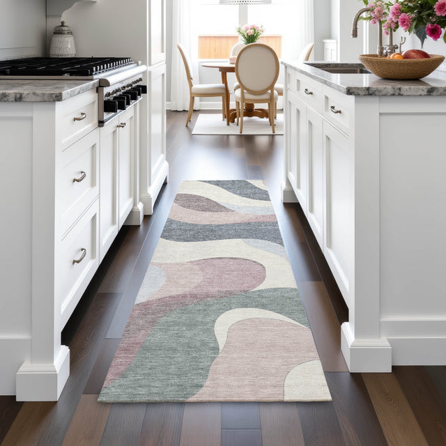 Addison Chantille ACN2186 Swirls Machine Made Transitional Blush Rug