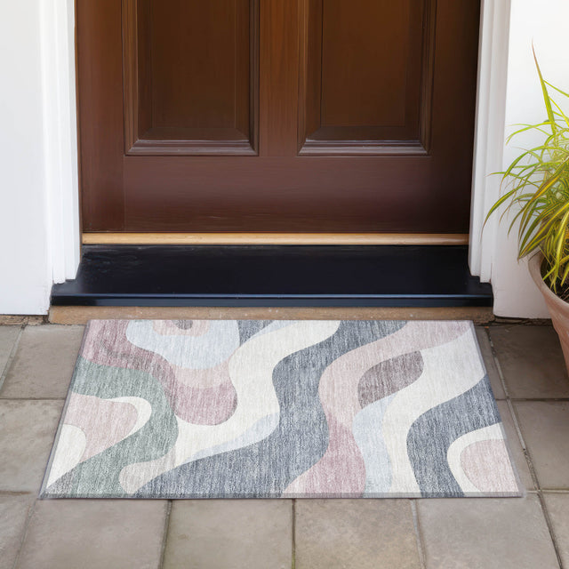 Addison Chantille ACN2186 Swirls Machine Made Transitional Blush Rug