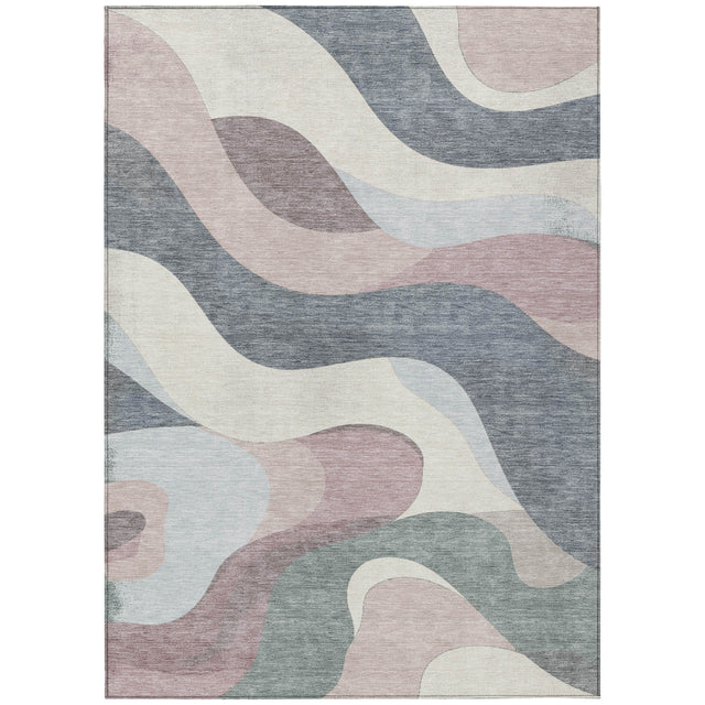 Addison Chantille ACN2186 Swirls Machine Made Transitional Blush Rug