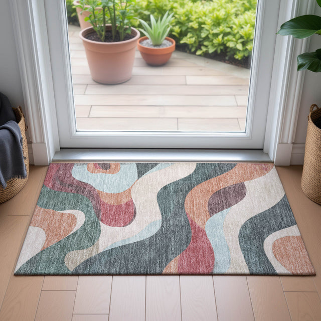 Addison Chantille ACN2186 Swirls Machine Made Transitional Coral Rug