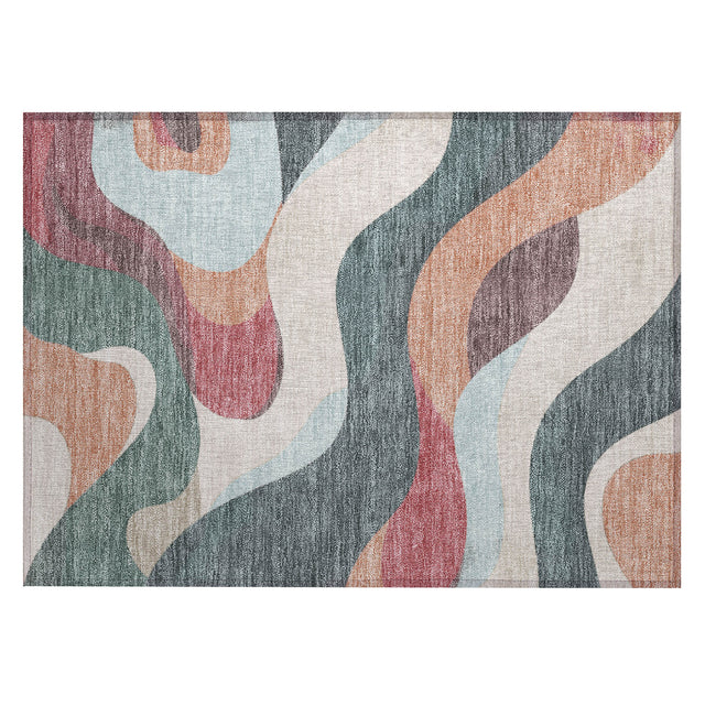 Addison Chantille ACN2186 Swirls Machine Made Transitional Coral Rug