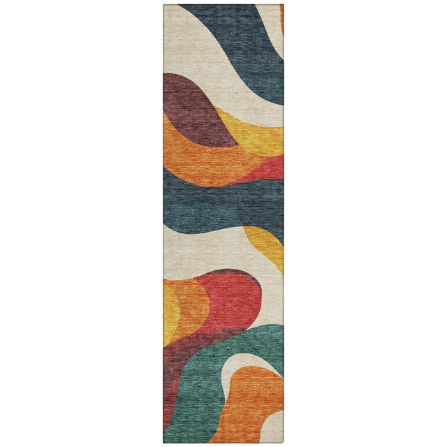 Addison Chantille ACN2186 Swirls Machine Made Transitional Orange Rug