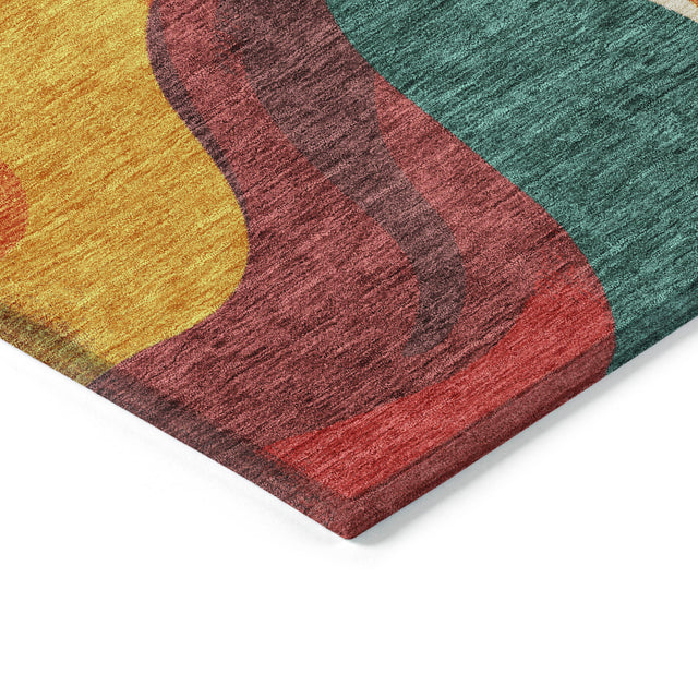 Addison Chantille ACN2186 Swirls Machine Made Transitional Orange Rug