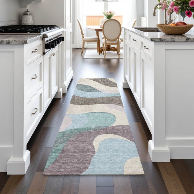 Addison Chantille ACN2186 Swirls Machine Made Transitional Taupe Rug