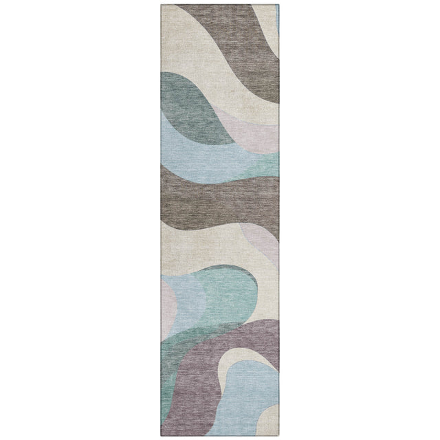 Addison Chantille ACN2186 Swirls Machine Made Transitional Taupe Rug