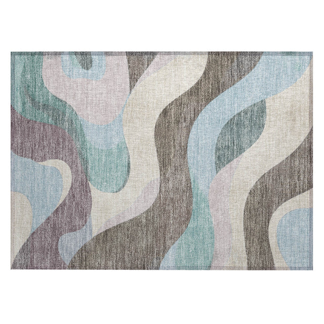 Addison Chantille ACN2186 Swirls Machine Made Transitional Taupe Rug