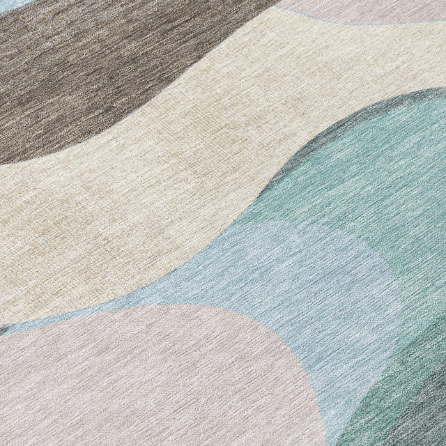 Addison Chantille ACN2186 Swirls Machine Made Transitional Taupe Rug