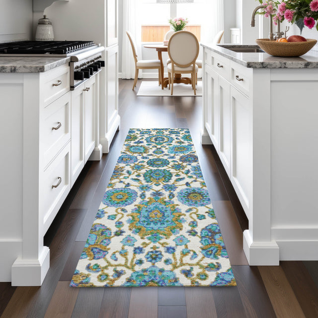 Addison Chantille ACN2187 Global Machine Made Traditional Aqua Rug
