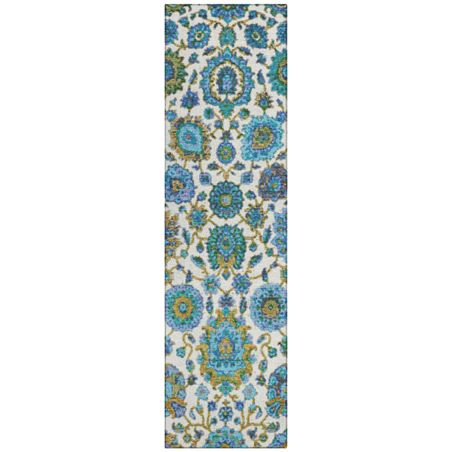 Addison Chantille ACN2187 Global Machine Made Traditional Aqua Rug