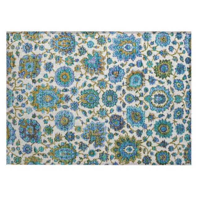 Addison Chantille ACN2187 Global Machine Made Traditional Aqua Rug