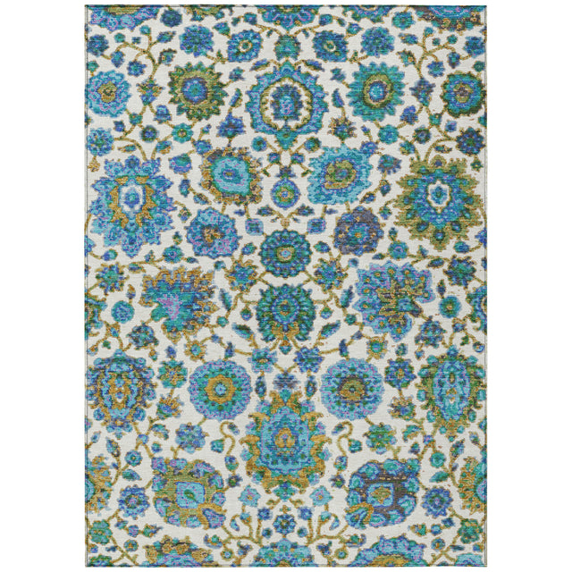 Addison Chantille ACN2187 Global Machine Made Traditional Aqua Rug