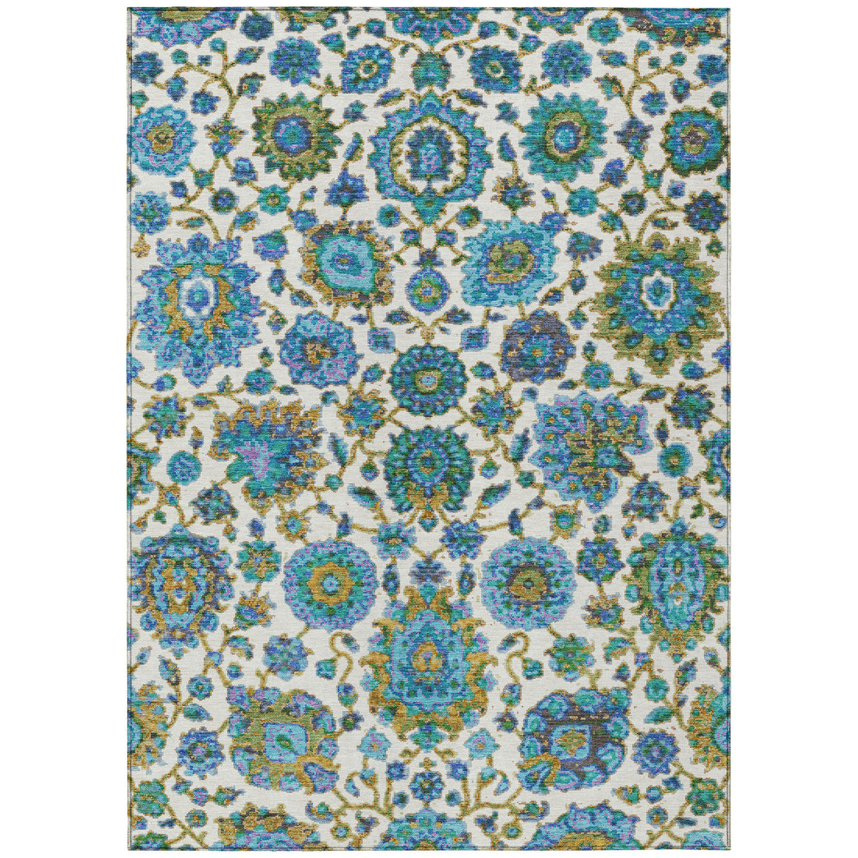 Addison Chantille ACN2187 Global Machine Made Traditional Aqua Rug