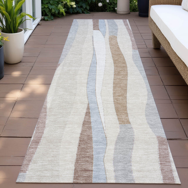 Addison Chantille ACN2188 Stripes Machine Made Transitional Beige Rug
