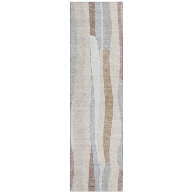 Addison Chantille ACN2188 Stripes Machine Made Transitional Beige Rug