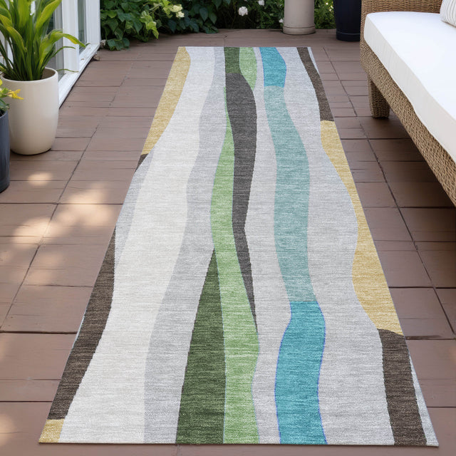 Addison Chantille ACN2188 Stripes Machine Made Transitional Green Rug