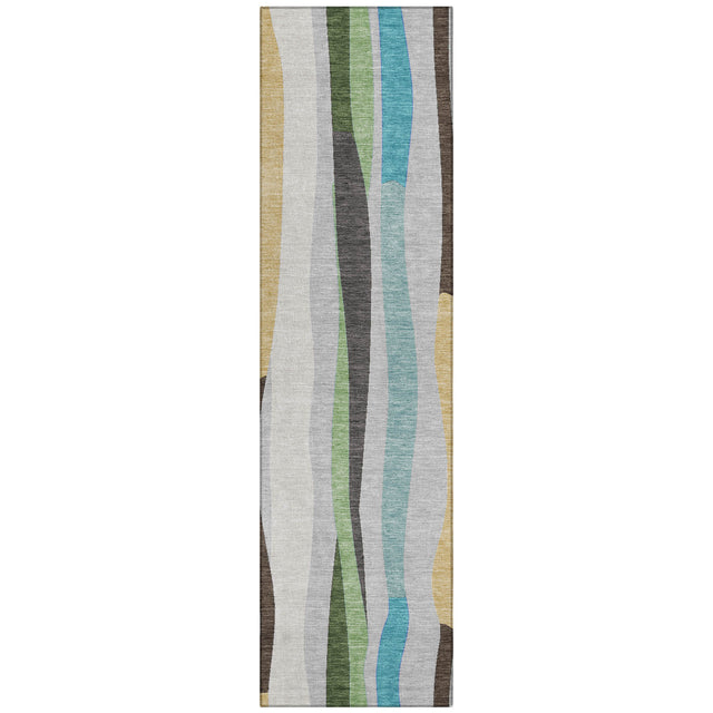 Addison Chantille ACN2188 Stripes Machine Made Transitional Green Rug
