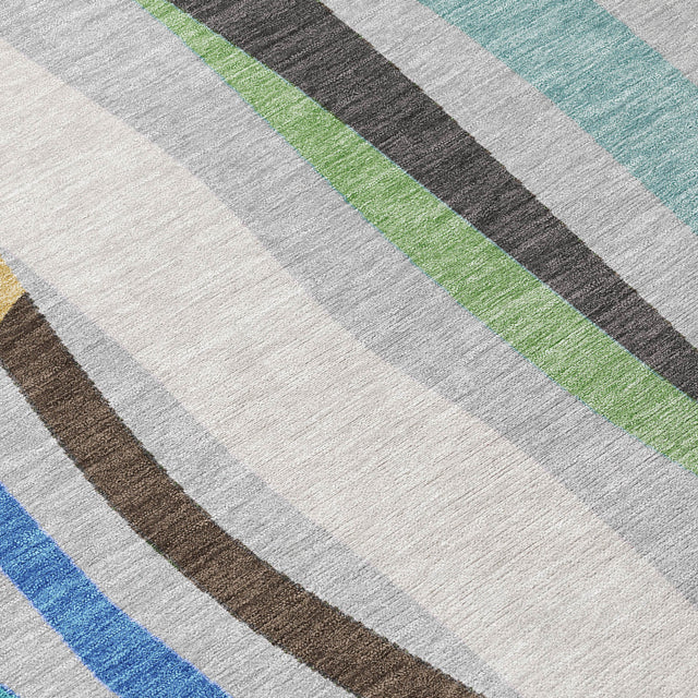 Addison Chantille ACN2188 Stripes Machine Made Transitional Green Rug