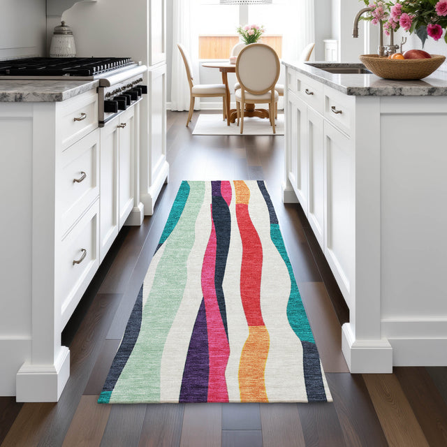 Addison Chantille ACN2188 Stripes Machine Made Transitional Ivory Rug