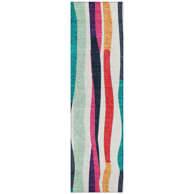 Addison Chantille ACN2188 Stripes Machine Made Transitional Ivory Rug