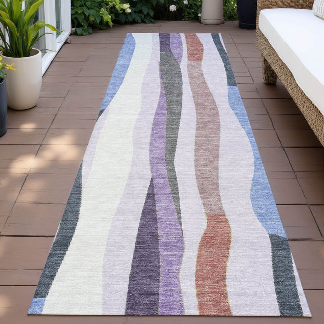 Addison Chantille ACN2188 Stripes Machine Made Transitional Lavender Rug