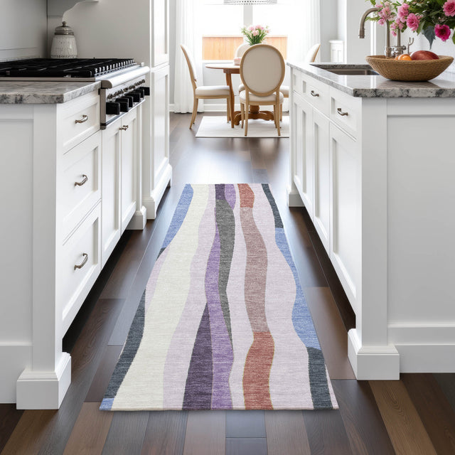 Addison Chantille ACN2188 Stripes Machine Made Transitional Lavender Rug