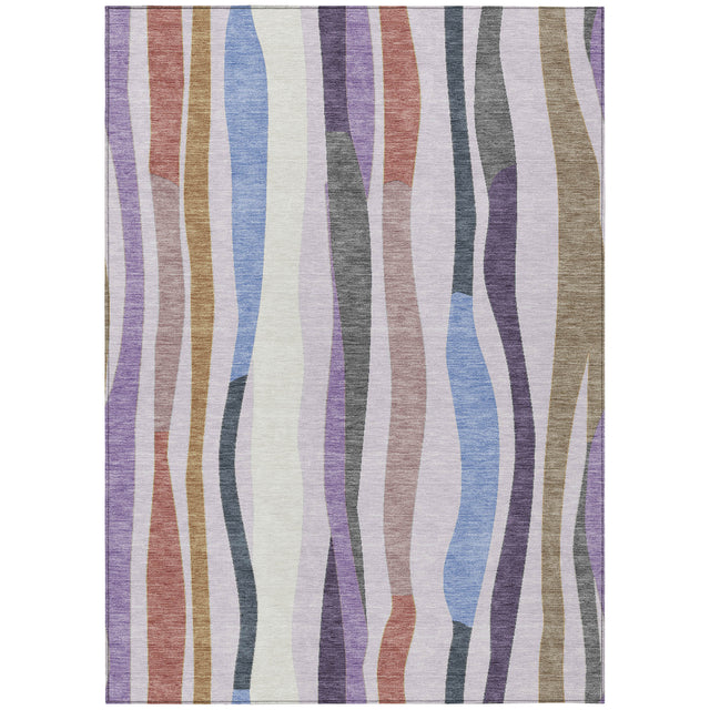 Addison Chantille ACN2188 Stripes Machine Made Transitional Lavender Rug