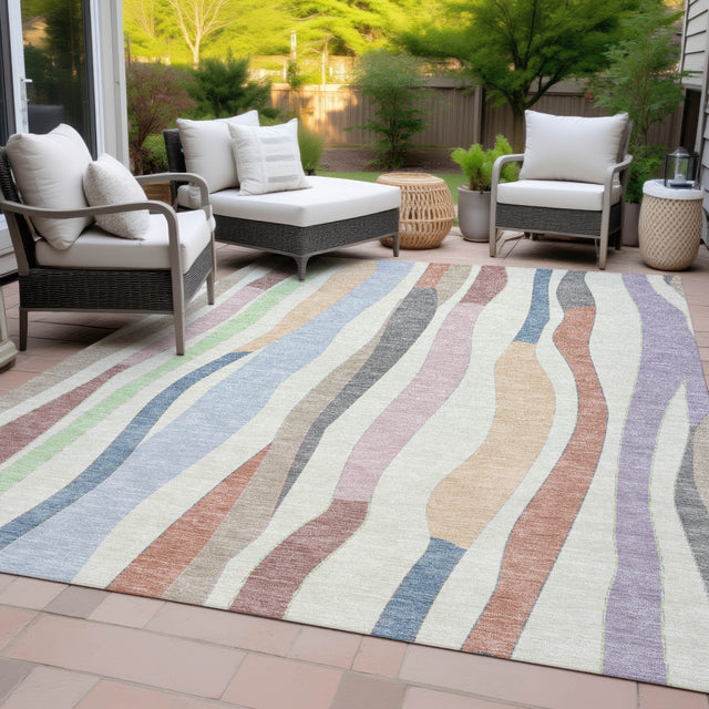 Addison Chantille ACN2188 Stripes Machine Made Transitional Pearl Rug
