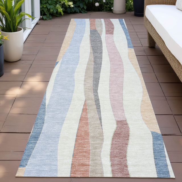 Addison Chantille ACN2188 Stripes Machine Made Transitional Pearl Rug