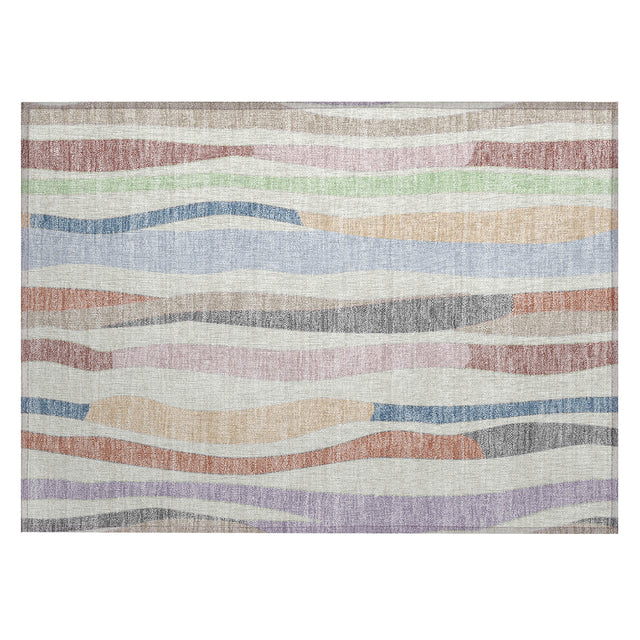 Addison Chantille ACN2188 Stripes Machine Made Transitional Pearl Rug