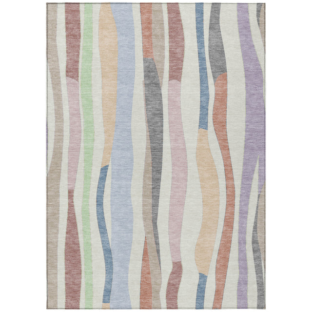 Addison Chantille ACN2188 Stripes Machine Made Transitional Pearl Rug