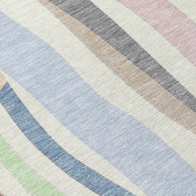 Addison Chantille ACN2188 Stripes Machine Made Transitional Pearl Rug