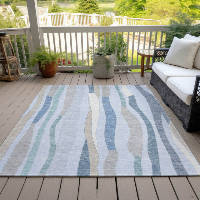 Addison Chantille ACN2188 Stripes Machine Made Transitional Sky Rug