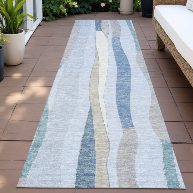 Addison Chantille ACN2188 Stripes Machine Made Transitional Sky Rug