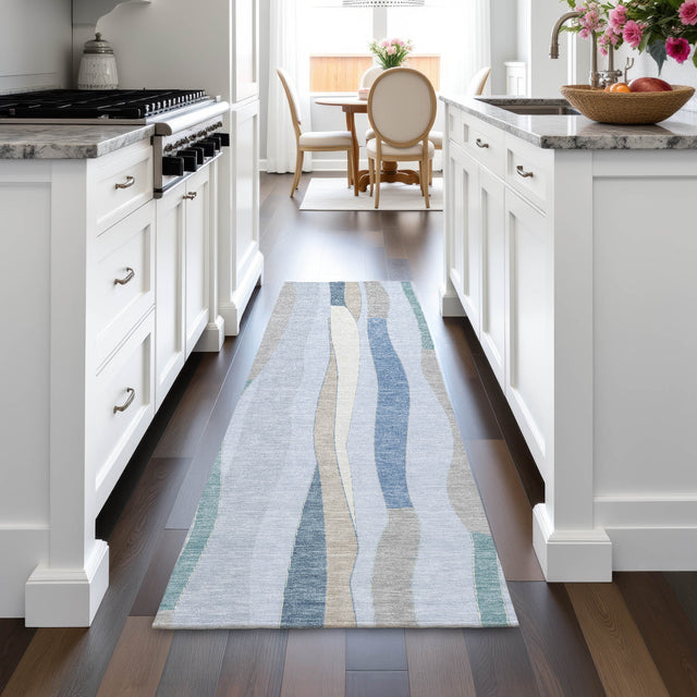Addison Chantille ACN2188 Stripes Machine Made Transitional Sky Rug