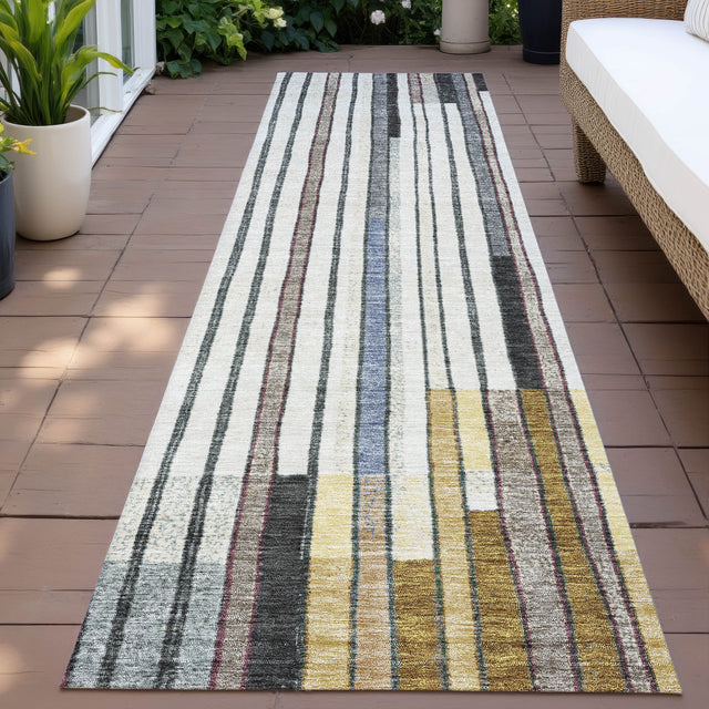 Addison Chantille ACN2189 Geometric Machine Made Transitional Black Rug