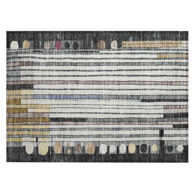 Addison Chantille ACN2189 Geometric Machine Made Transitional Black Rug