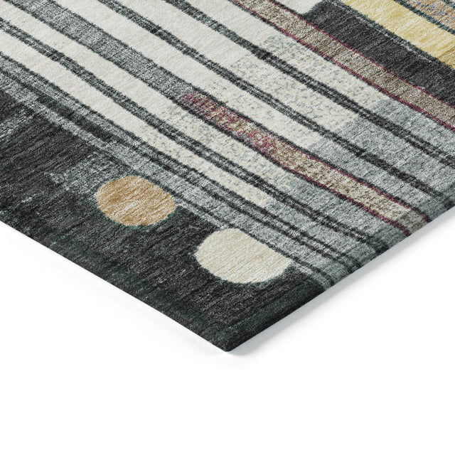 Addison Chantille ACN2189 Geometric Machine Made Transitional Black Rug