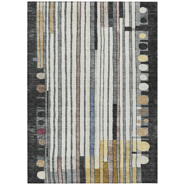 Addison Chantille ACN2189 Geometric Machine Made Transitional Black Rug