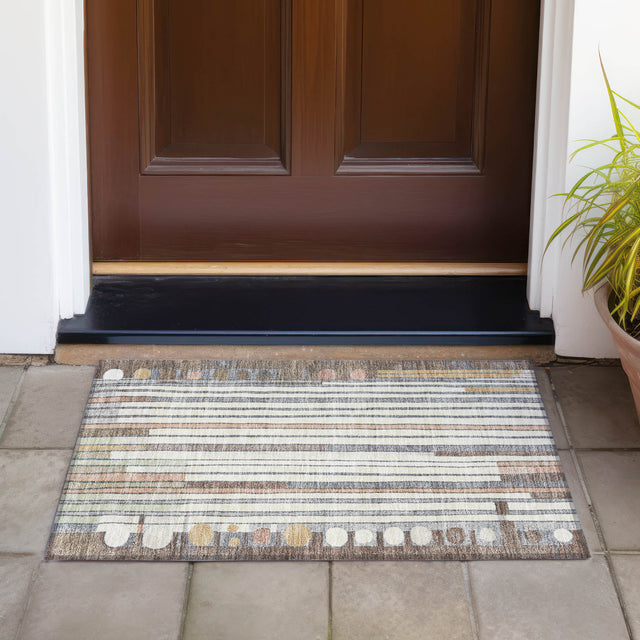 Addison Chantille ACN2189 Geometric Machine Made Transitional Brown Rug