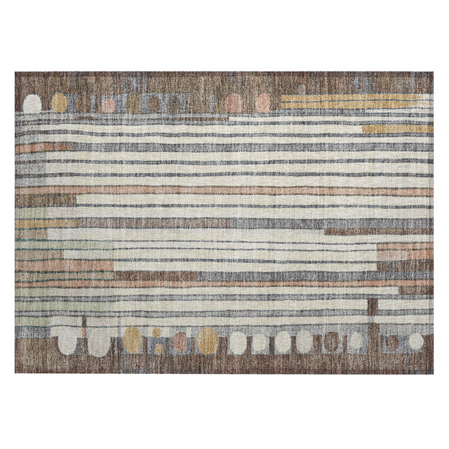 Addison Chantille ACN2189 Geometric Machine Made Transitional Brown Rug