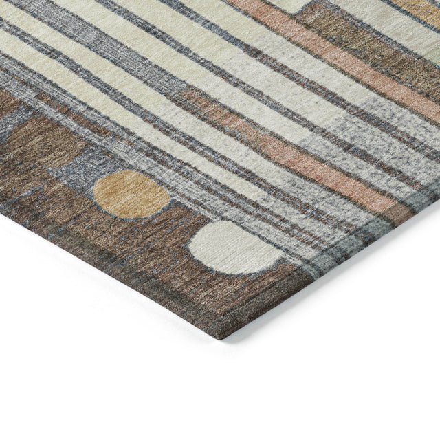 Addison Chantille ACN2189 Geometric Machine Made Transitional Brown Rug