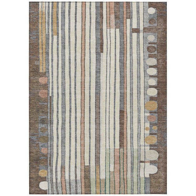 Addison Chantille ACN2189 Geometric Machine Made Transitional Brown Rug