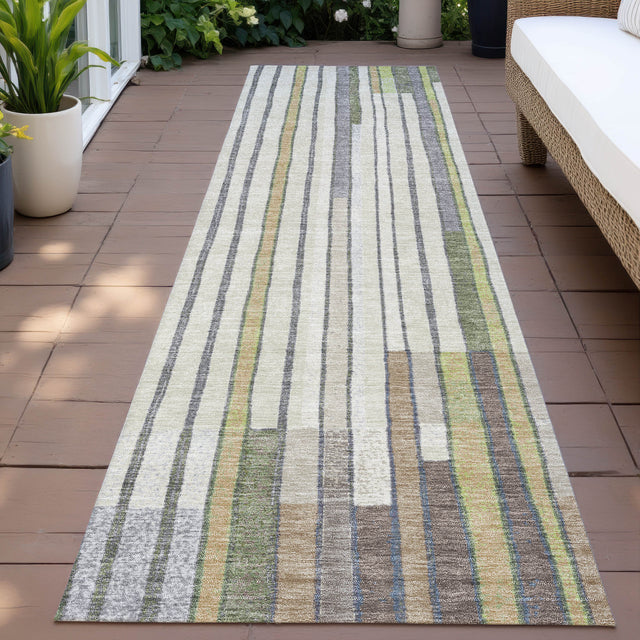 Addison Chantille ACN2189 Geometric Machine Made Transitional Olive Rug