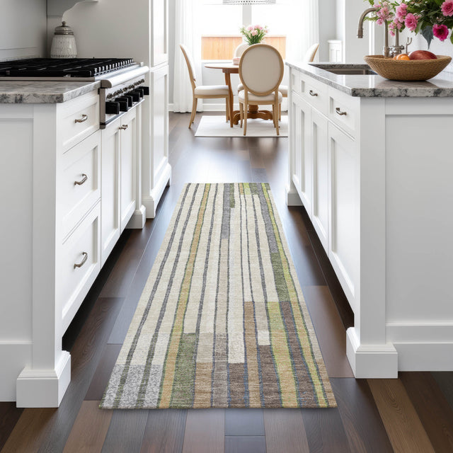 Addison Chantille ACN2189 Geometric Machine Made Transitional Olive Rug