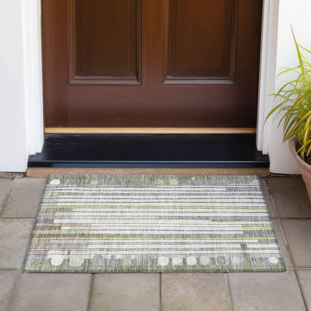 Addison Chantille ACN2189 Geometric Machine Made Transitional Olive Rug